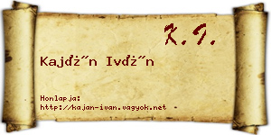 Kaján Iván névjegykártya